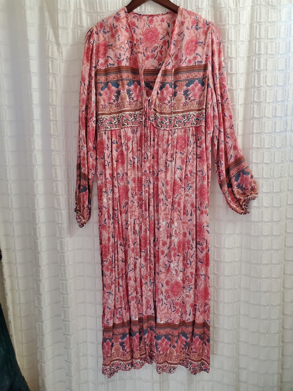 Pink Floral Boho Maxi Dress